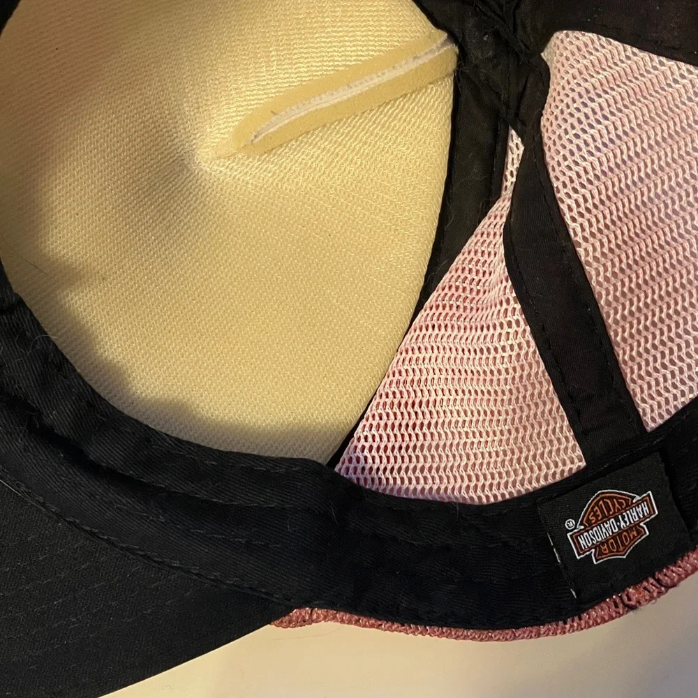 Harley-Davidson White and Orange Mesh Cap - Picture 3 of 3